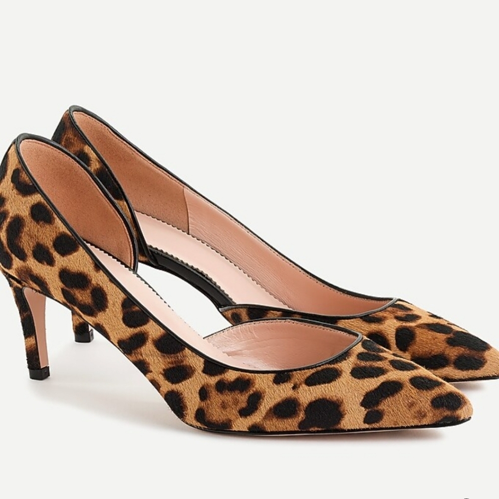 SUPER CLEAN J Crew Colette D'orsay Pumps Heels Size 8 Leopard Print